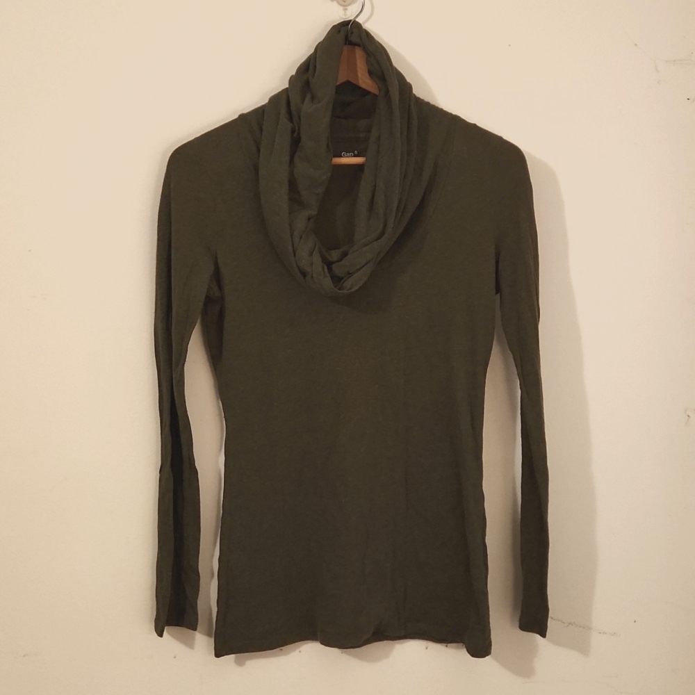 Gap olive green cowlneck long sleeve top
